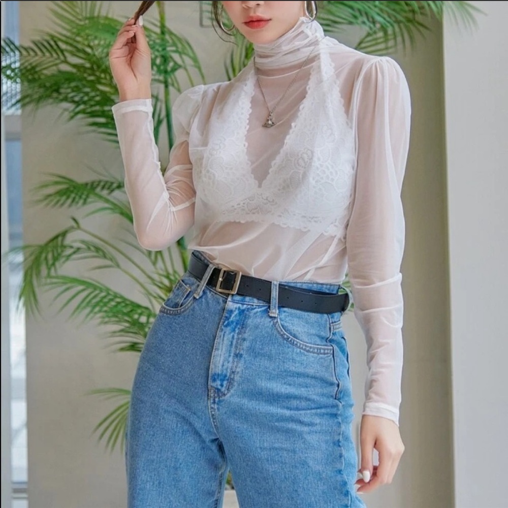 Sheer Mesh Blouse by Stellar Designs